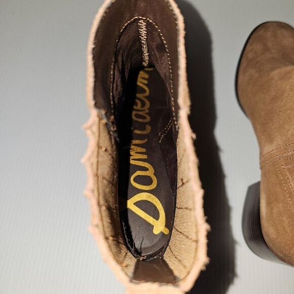 Sam Edelman Kaiti Zip Ankle Bootie Womens 7.5 Brown Suede Low Heel Western NEW - Picture 8 of 13